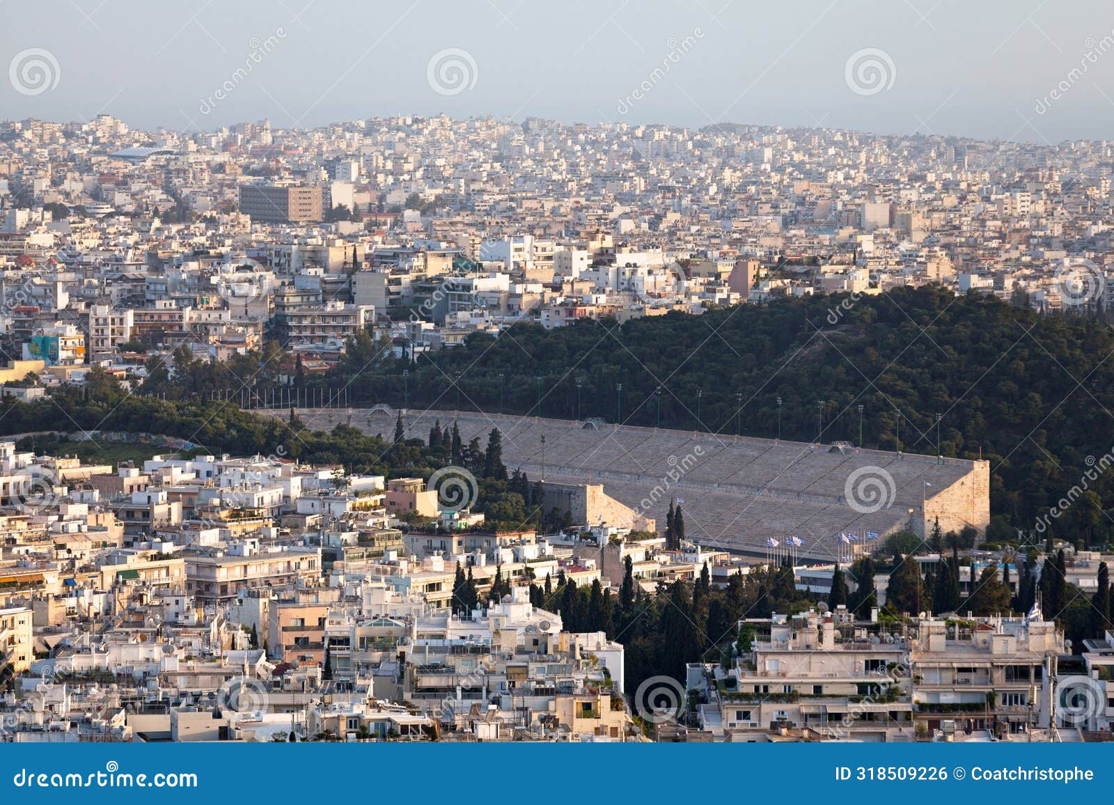 aerial view of the panathenaic stadium in athens